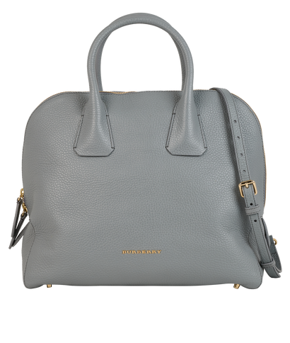 Greenwood Bowling Bag, &pound;295, Handbags, Grey, Leather, Front view